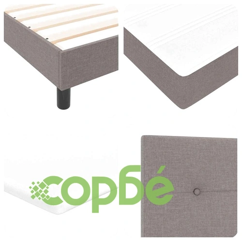 Континентално легло с матрак таупе 90x200 см текстил ➤ топ цена ➤ sorbe.bg