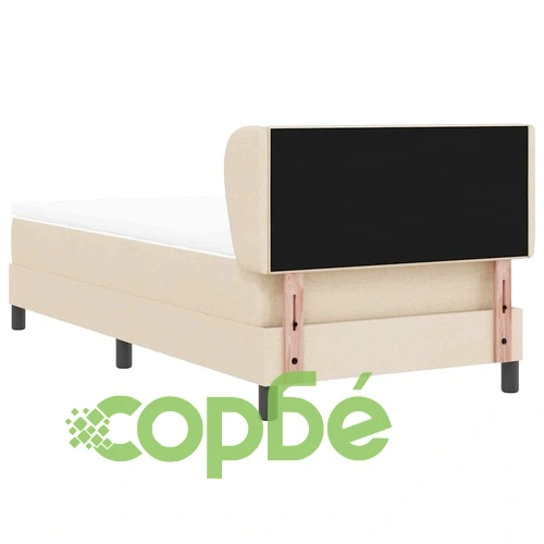 Континентално легло с матрак крем 100x200 см текстил с регулируема табла ➤ топ цена ➤ sorbe.bg