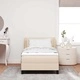 Континентално легло с матрак крем 100x200 см текстил с регулируема табла