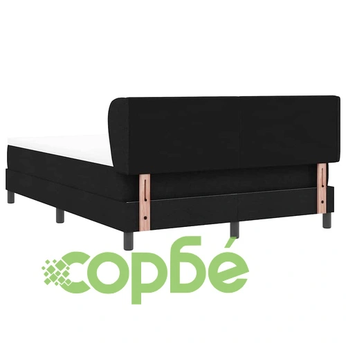 Континентално легло с матрак черно 140x190 см текстил с регулируема табла ➤ топ цена ➤ sorbe.bg