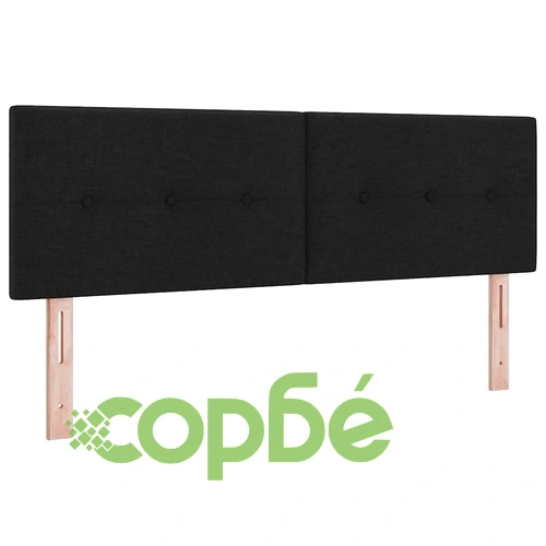 Континентално легло с матрак черно 140x190 см текстил с регулируема табла ➤ топ цена ➤ sorbe.bg