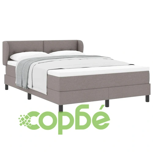 Континентално легло с матрак Таупе 160 x 200 см от текстил ➤ топ цена ➤ sorbe.bg