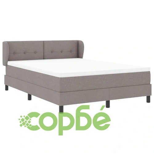 Континентално легло с матрак Таупе 160 x 200 см от текстил ➤ топ цена ➤ sorbe.bg