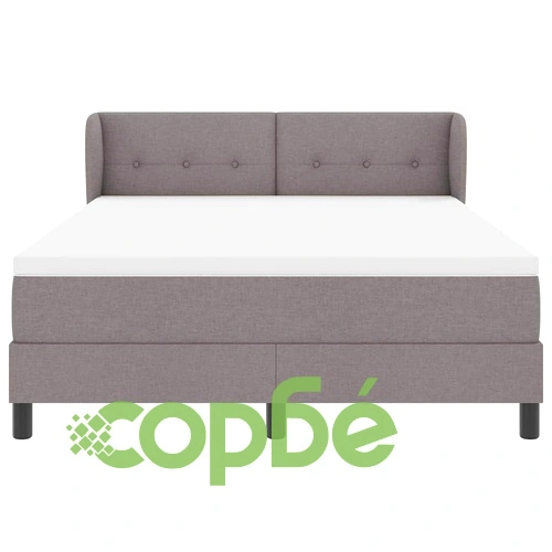 Континентално легло с матрак Таупе 160 x 200 см от текстил ➤ топ цена ➤ sorbe.bg