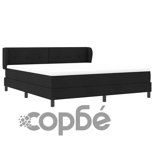 Континентално легло с матрак черно 180x200 см текстил ➤ топ цена ➤ sorbe.bg