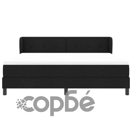 Континентално легло с матрак черно 180x200 см текстил ➤ топ цена ➤ sorbe.bg