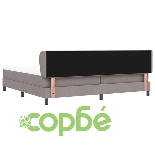 Континентално легло с матрак и табла таупе 200x200 см текстил ➤ топ цена ➤ sorbe.bg