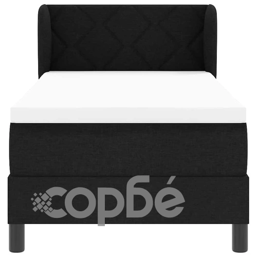 Континентално легло с матрак черно 80x200 см текстил ➤ топ цена ➤ sorbe.bg