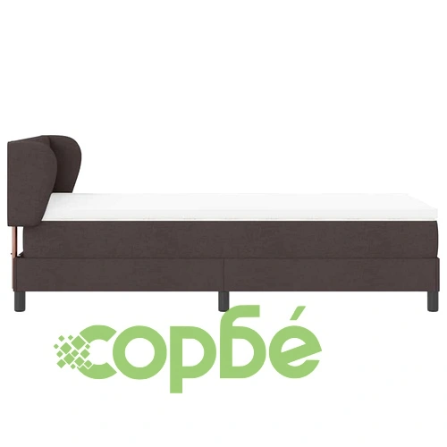 Континентално легло с матрак тъмнокафяв 90x190 см текстил ➤ топ цена ➤ sorbe.bg