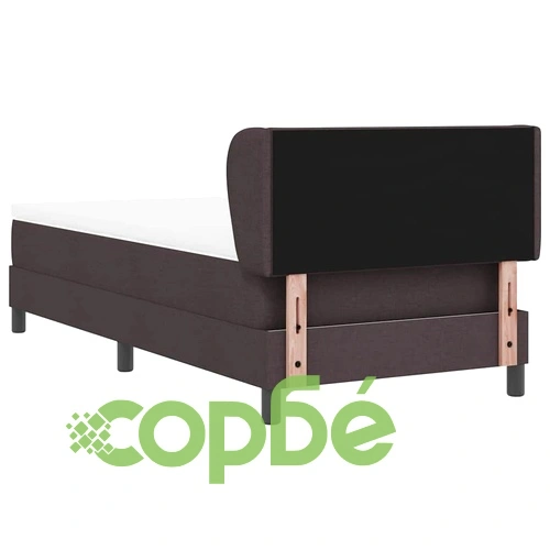 Континентално легло с матрак тъмнокафяв 90x190 см текстил ➤ топ цена ➤ sorbe.bg