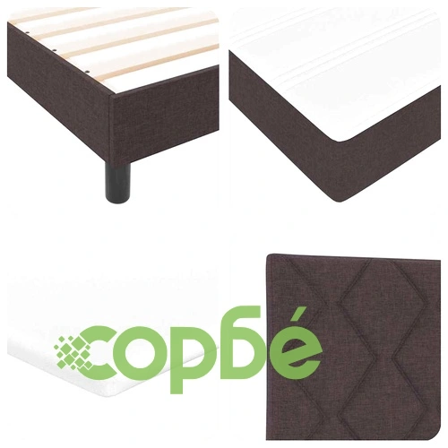Континентално легло с матрак тъмнокафяв 90x190 см текстил ➤ топ цена ➤ sorbe.bg