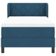 Континентално легло с матрак синьо 100x200 см текстил с регулируема табла