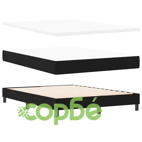 Континентално легло с матрак черно 140x190 см текстил ➤ топ цена ➤ sorbe.bg