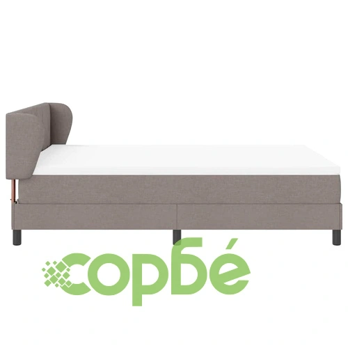 Континентално легло с матрак и топер Таупе 140x190 см текстил ➤ топ цена ➤ sorbe.bg