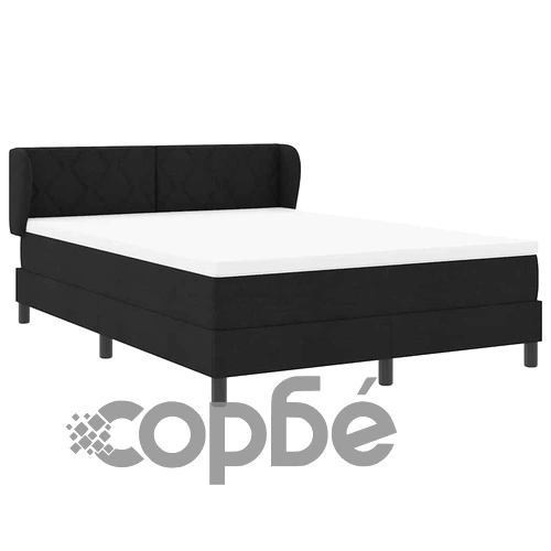 Континентално легло с матрак и табла черно 140x200 см текстил ➤ топ цена ➤ sorbe.bg