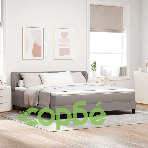 Континентално легло с матрак Таупе 180x200 см текстил ➤ топ цена ➤ sorbe.bg