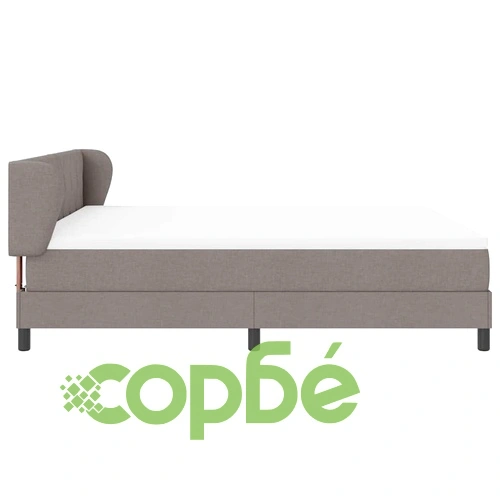 Континентално легло с матрак Таупе 180x200 см текстил ➤ топ цена ➤ sorbe.bg