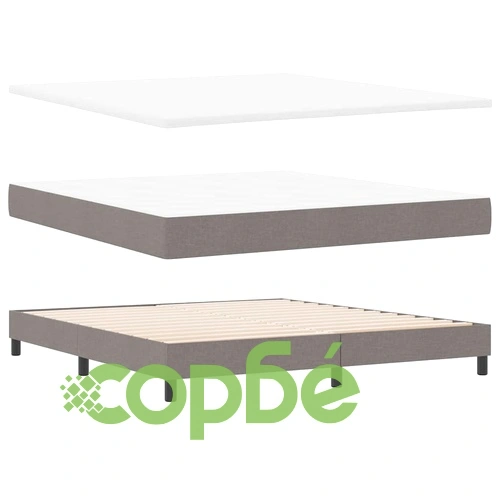 Континентално легло с матрак Таупе 180x200 см текстил ➤ топ цена ➤ sorbe.bg