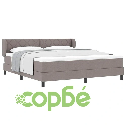 Континентално легло с матрак Таупе 180x200 см текстил ➤ топ цена ➤ sorbe.bg