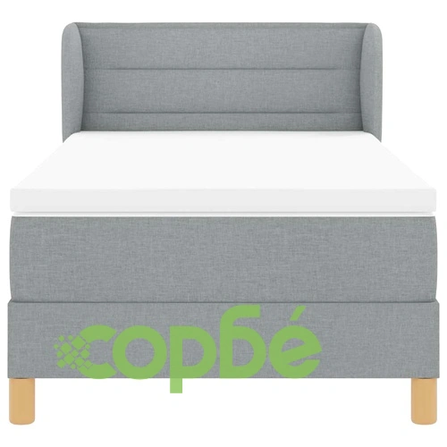 Легло с пружини и матрак светлосиво 90x200 см тъкан ➤ топ цена ➤ sorbe.bg