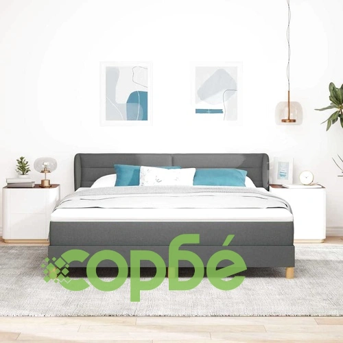 Легло с пружини и матрак тъмносив 180x200 см от текстил ➤ топ цена ➤ sorbe.bg