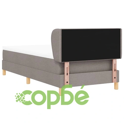 Легло с пружини и матрак 90x190 см Таупе Тъкан с Дървена Рамка ➤ топ цена ➤ sorbe.bg