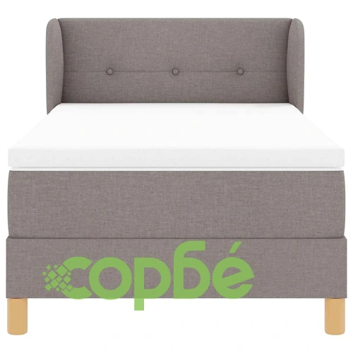Легло с пружини и матрак 90x190 см Таупе Тъкан с Дървена Рамка ➤ топ цена ➤ sorbe.bg