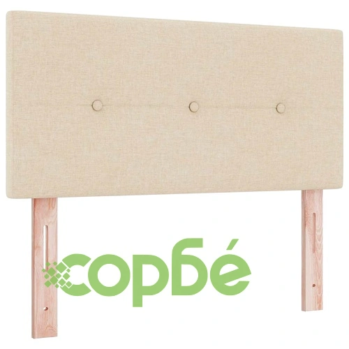 Легло с пружини и матрак от текстил крем 90x200 см с регулируема табла ➤ топ цена ➤ sorbe.bg