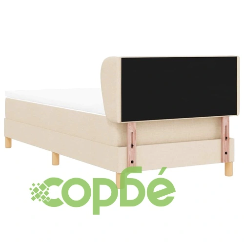 Легло с пружини и матрак от тъкан крем 100x200 см с регулируема табла ➤ топ цена ➤ sorbe.bg