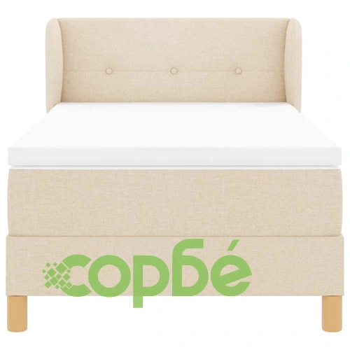 Легло с пружини и матрак от тъкан крем 100x200 см с регулируема табла ➤ топ цена ➤ sorbe.bg