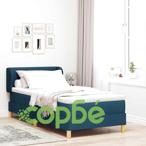 Легло с пружини и матрак синьо 100x200 см с регулируема табла ➤ топ цена ➤ sorbe.bg