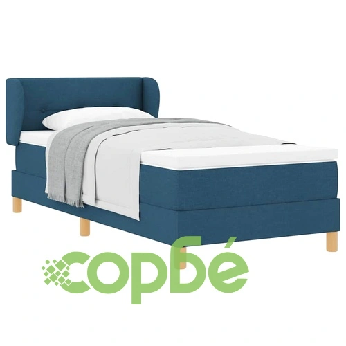 Легло с пружини и матрак синьо 100x200 см с регулируема табла ➤ топ цена ➤ sorbe.bg