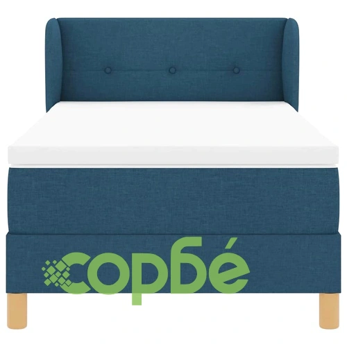 Легло с пружини и матрак синьо 100x200 см с регулируема табла ➤ топ цена ➤ sorbe.bg