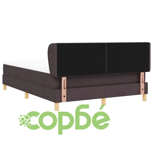 Легло с пружини и матрак от тъкан тъмнокафяв 140x190 см ➤ топ цена ➤ sorbe.bg