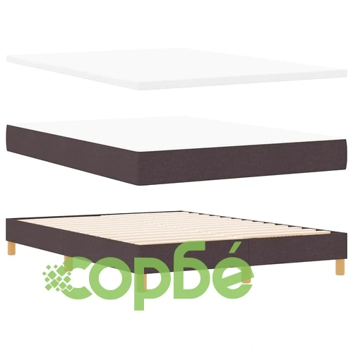 Легло с пружини и матрак от тъкан тъмнокафяв 140x190 см ➤ топ цена ➤ sorbe.bg