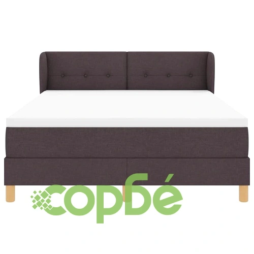 Легло с пружини и матрак от тъкан тъмнокафяв 140x190 см ➤ топ цена ➤ sorbe.bg