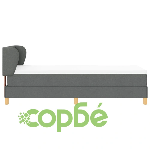 Box Spring Легло с Матрак, 80x200 см, Тъмно Сиво, Текстил ➤ топ цена ➤ sorbe.bg