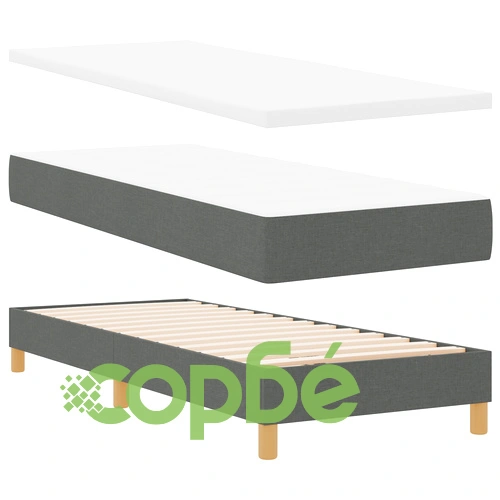 Box Spring Легло с Матрак, 80x200 см, Тъмно Сиво, Текстил ➤ топ цена ➤ sorbe.bg