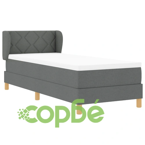 Box Spring Легло с Матрак, 80x200 см, Тъмно Сиво, Текстил ➤ топ цена ➤ sorbe.bg