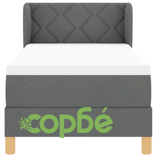 Box Spring Легло с Матрак, 80x200 см, Тъмно Сиво, Текстил ➤ топ цена ➤ sorbe.bg