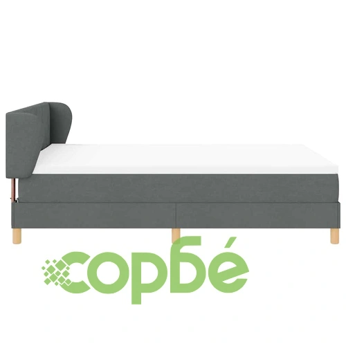 Легло с пружини и матрак тъмносиво 140x190 см текстил ➤ топ цена ➤ sorbe.bg