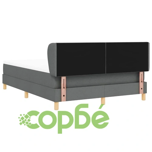 Легло с пружини и матрак тъмносиво 140x190 см текстил ➤ топ цена ➤ sorbe.bg