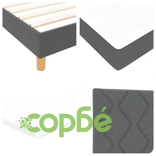 Легло с пружини и матрак тъмносиво 140x190 см текстил ➤ топ цена ➤ sorbe.bg