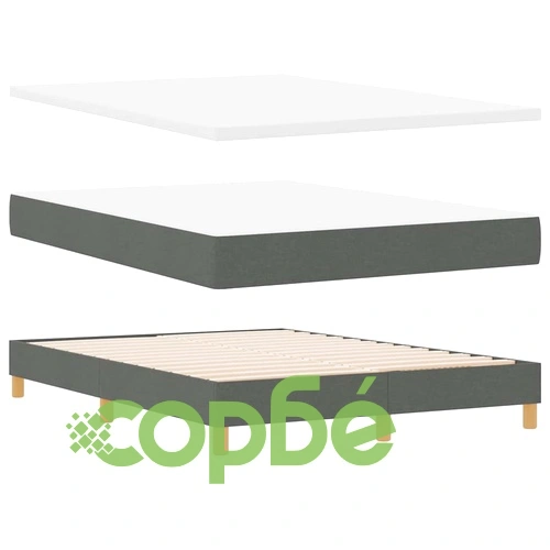 Легло с пружини и матрак тъмносиво 140x190 см текстил ➤ топ цена ➤ sorbe.bg