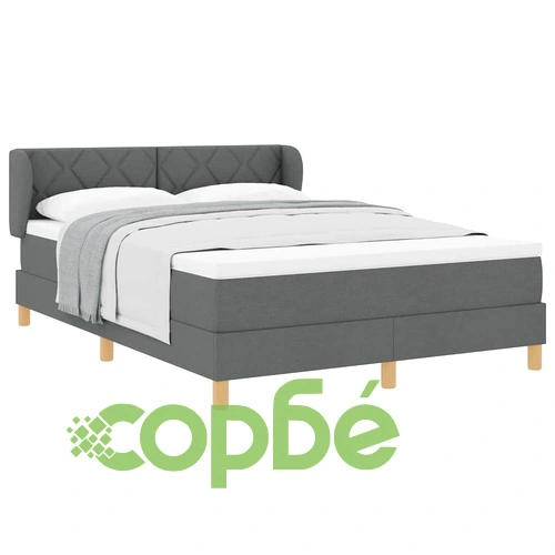 Легло с пружини и матрак тъмносиво 140x190 см текстил ➤ топ цена ➤ sorbe.bg