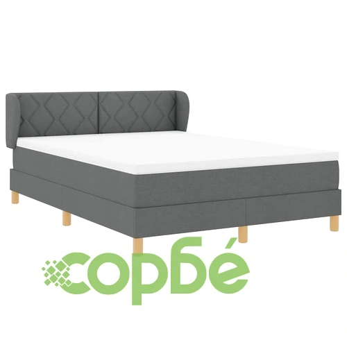 Легло с пружини и матрак тъмносиво 140x190 см текстил ➤ топ цена ➤ sorbe.bg