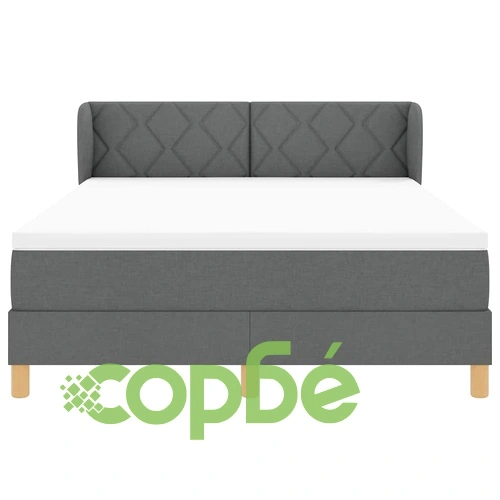 Легло с пружини и матрак тъмносиво 140x190 см текстил ➤ топ цена ➤ sorbe.bg