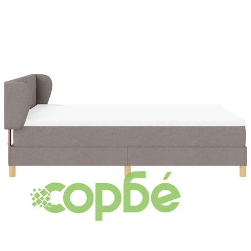 Легло с пружини и матрак от текстил Таупе 140x190 см ➤ топ цена ➤ sorbe.bg