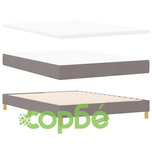 Легло с пружини и матрак от текстил Таупе 140x190 см ➤ топ цена ➤ sorbe.bg