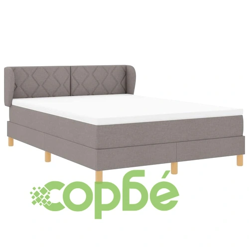 Легло с пружини и матрак от текстил Таупе 140x190 см ➤ топ цена ➤ sorbe.bg